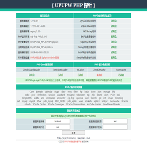 PHP探针-UPUPW绿色服务器平台NGINX专用版