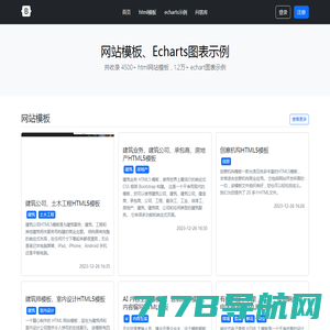 网站模板,echarts图表数据化案例,程序员开发社区|Focus666资源网